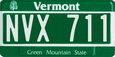 VT license plate NVX711