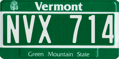 VT license plate NVX714