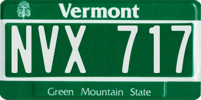 VT license plate NVX717