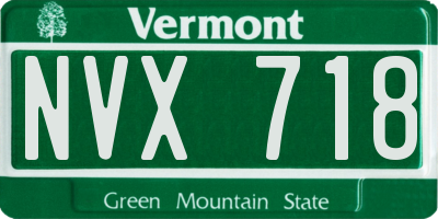 VT license plate NVX718