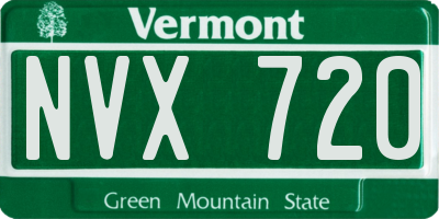 VT license plate NVX720