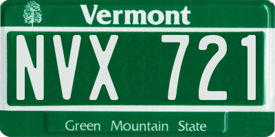 VT license plate NVX721