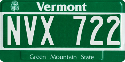 VT license plate NVX722