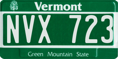 VT license plate NVX723