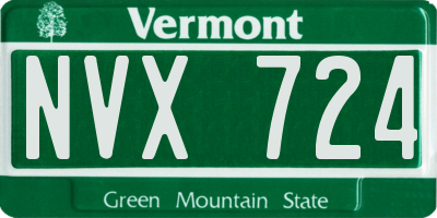 VT license plate NVX724