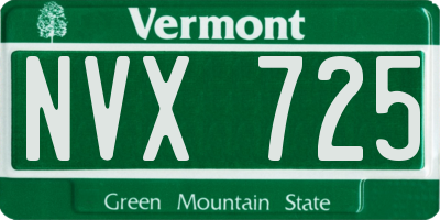 VT license plate NVX725