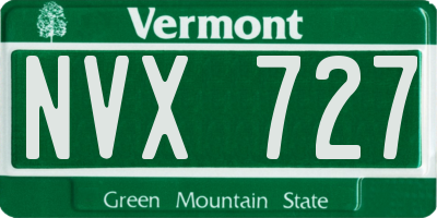 VT license plate NVX727