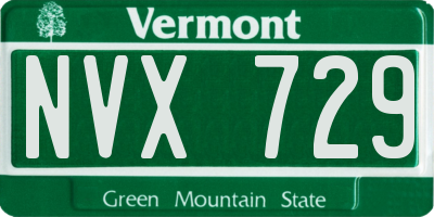 VT license plate NVX729