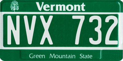 VT license plate NVX732