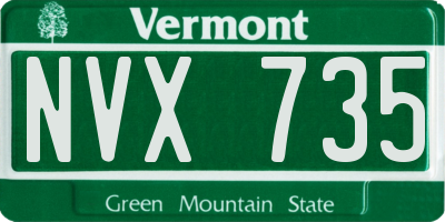 VT license plate NVX735