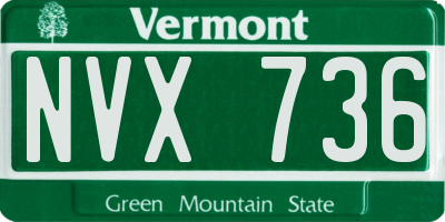 VT license plate NVX736