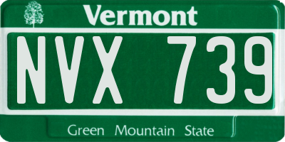 VT license plate NVX739
