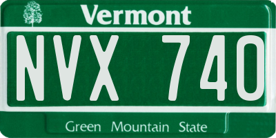 VT license plate NVX740