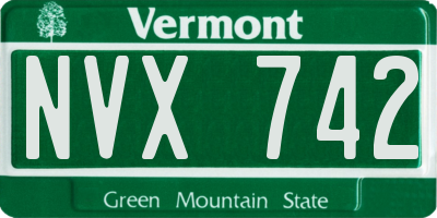 VT license plate NVX742