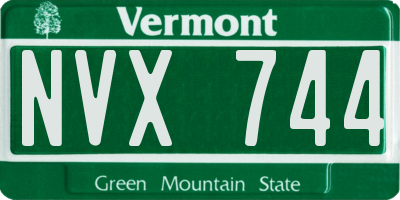 VT license plate NVX744