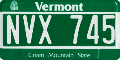VT license plate NVX745