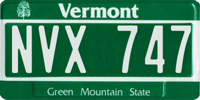 VT license plate NVX747