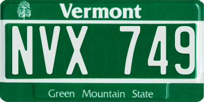 VT license plate NVX749
