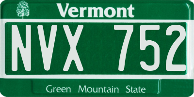 VT license plate NVX752
