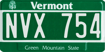 VT license plate NVX754