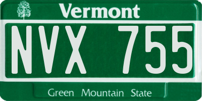 VT license plate NVX755