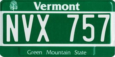 VT license plate NVX757