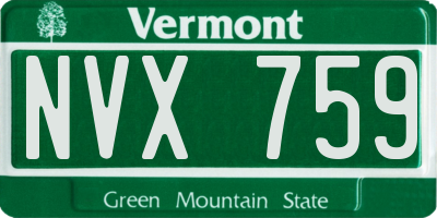 VT license plate NVX759