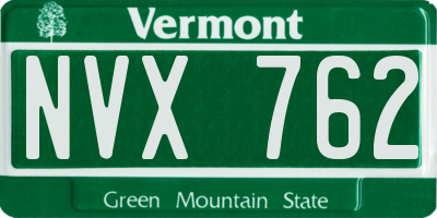 VT license plate NVX762