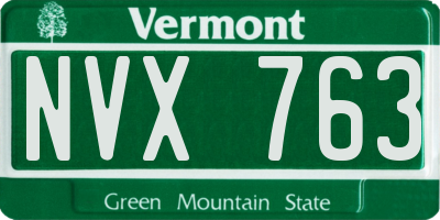 VT license plate NVX763