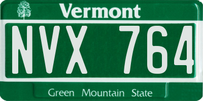 VT license plate NVX764