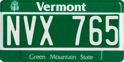 VT license plate NVX765