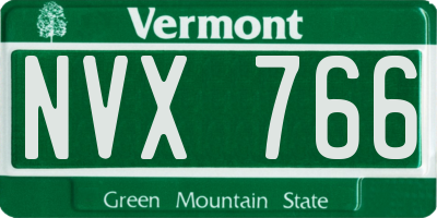 VT license plate NVX766