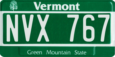 VT license plate NVX767