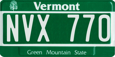 VT license plate NVX770