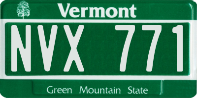 VT license plate NVX771