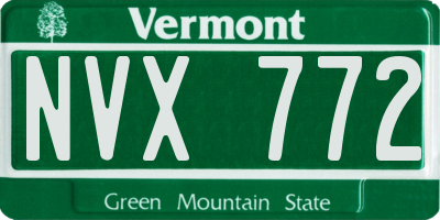 VT license plate NVX772