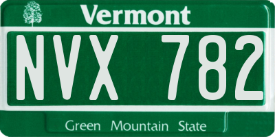 VT license plate NVX782