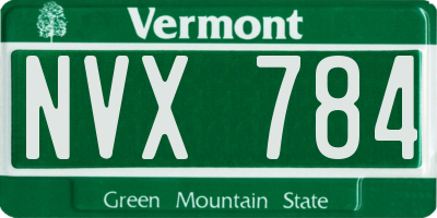 VT license plate NVX784