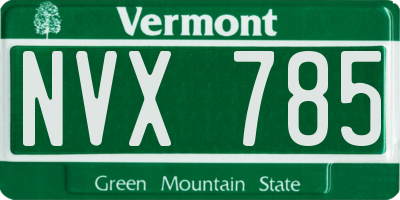 VT license plate NVX785