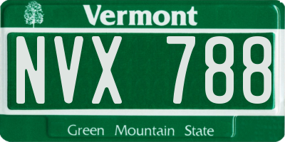 VT license plate NVX788