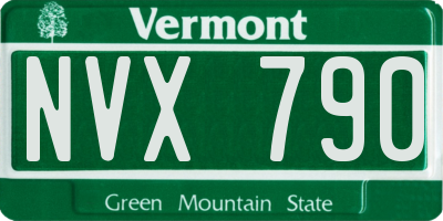 VT license plate NVX790