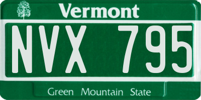 VT license plate NVX795