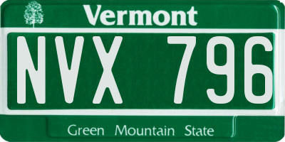 VT license plate NVX796