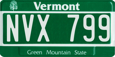 VT license plate NVX799