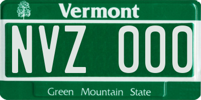 VT license plate NVZ000