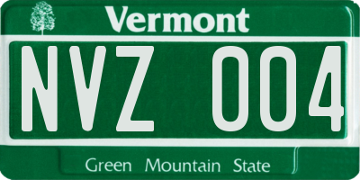 VT license plate NVZ004