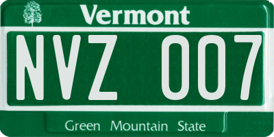 VT license plate NVZ007