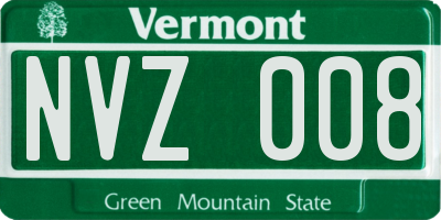 VT license plate NVZ008