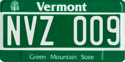 VT license plate NVZ009