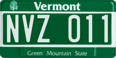 VT license plate NVZ011